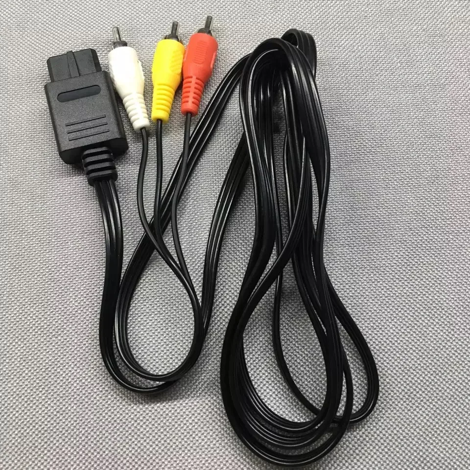 200pcs Lots 1.8m 6ft Rca Av Video Tv Cable Cord Av Cable For N64 Av