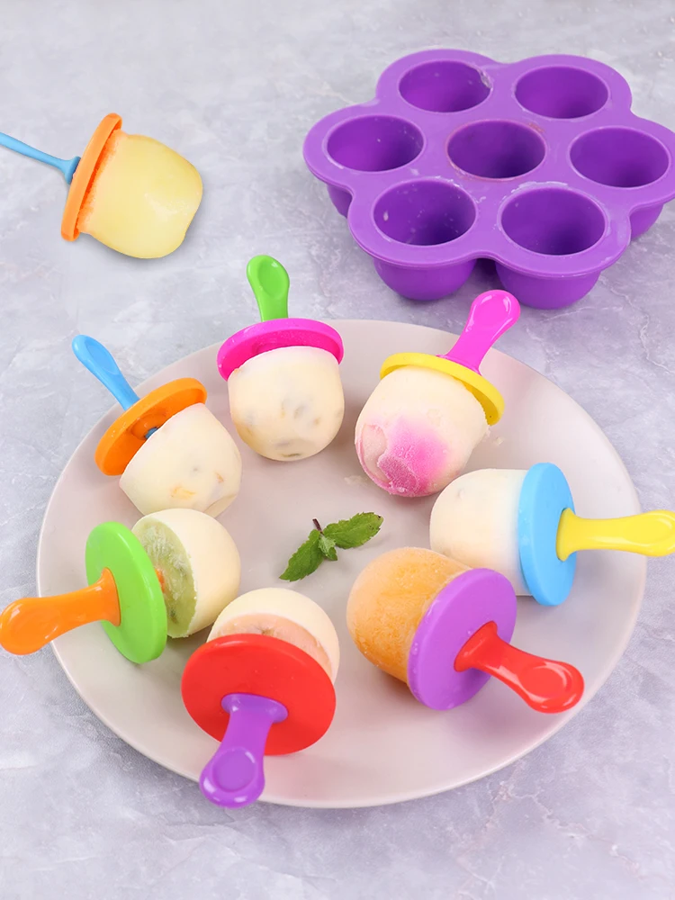 

silicone molds Baby Food Container Infant Fruit Breast Seven-hole Milk Powder Snack Box Ice Tray Storage Silicone Freezer Tray