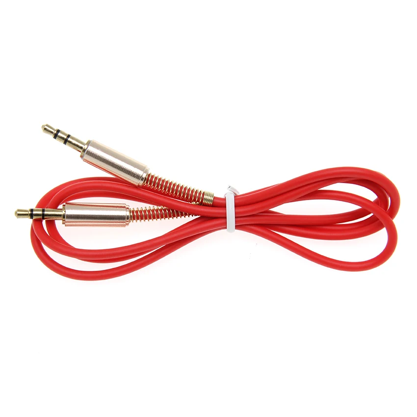 3 5mm Jack Aux Cable 1m Car Spring Audio Cables Gold Plated Speaker Male to Male AUX Cord for Phone Headphone MP3 4