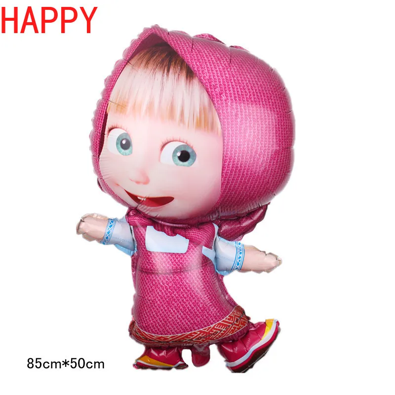 1Pcs 85cm*50cm Masha And Bear Aluminum Balloon styling Birthday Party Decoration Kids Air party favors |