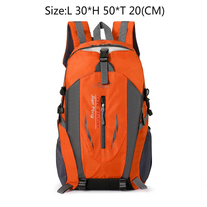 Orange-40L Men's 80L Large Waterproof Climbing Hiking Backpack Camping Mountaineering Backpack Sport Outdoor Rucksack Bag - Цвет: Orange-40L