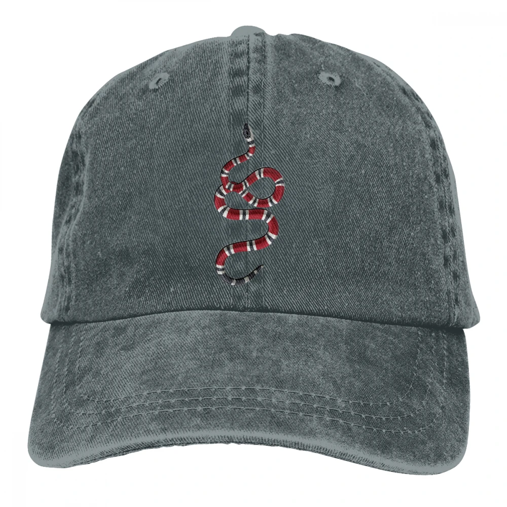 Змея Casquette натуральный унисекс Мужские Женские джинсовые бейсболка с ремешком кепки Регулируемый Гольф папа шляпа