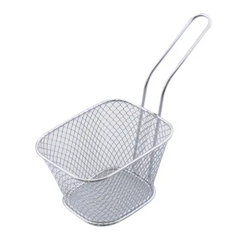 

Stainless Steel Frying Basket Kitchen Potato Chips Mini Fry Basket Strainer Fryer Colander Home Cooking Handmade Snack Tools