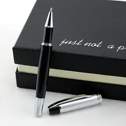 Белое золото клип Роскошный металлический круглый РОЛИК ручка с 0,5 мм черные чернила заправляемая шариковая ручка ручки с надписью для