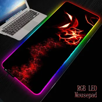 

MRGBEST Hot Sell RGB LED Light Mouse Pad Abstract Red Eyes Mousepad Anti-slip Natural Rubber with Locking Edge Gaming Mouse Mat