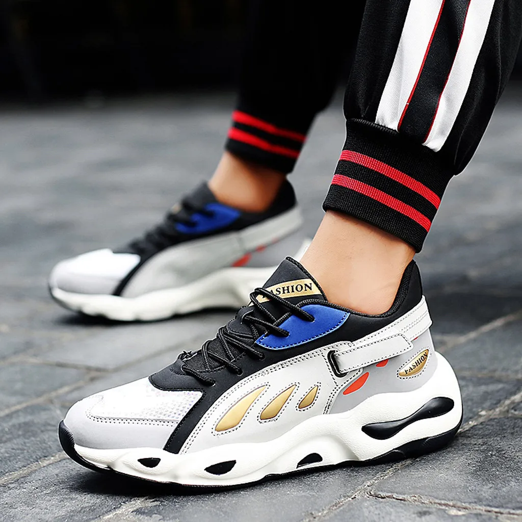 Mixed Colors Men's Outdoor Increased Within platform sneakers Breathable Shock Absorption Non-Slip Lightweight Running Shoes