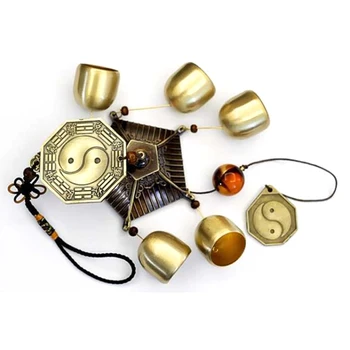 

Pure Copper Feng Shui Wind Chime Wind and Bell Big 5 Bell Bells Wind Chimes Outdoor Hanging Decoration Craft Gift