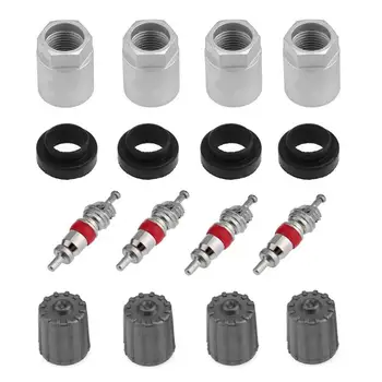 

4 Sets Car Tire Pressure Sensor TPMS Service Kit with Nut Valve Cap Gasket