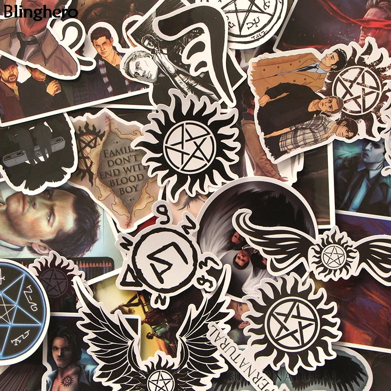 

Blinghero Supernatural Stickers 37Pcs/set Cool Stickers Scrapbooking Stickers Skateboard Car Stickers Phone Decoration BH0119
