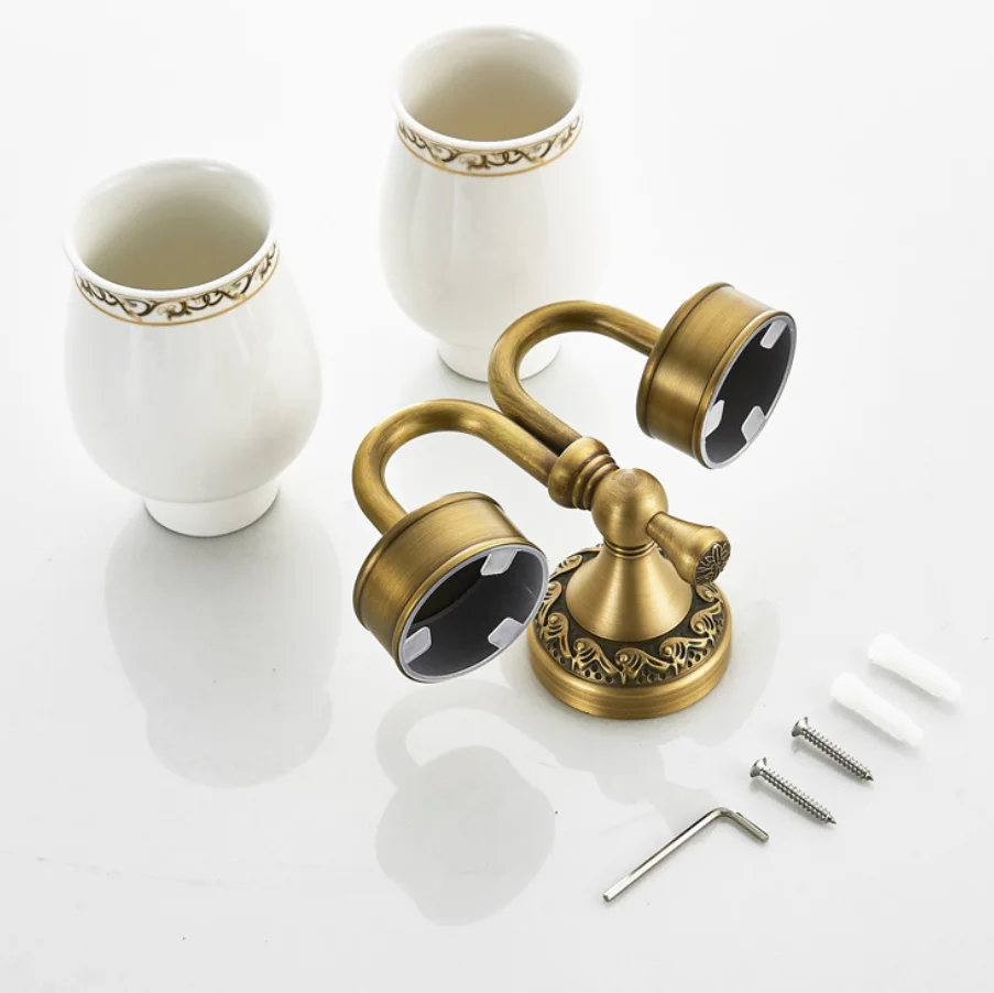 Good quality Brass antique tumbler holder cup&tumbler holders tumbler toothbrush holder bathroom accessories hardware H1190