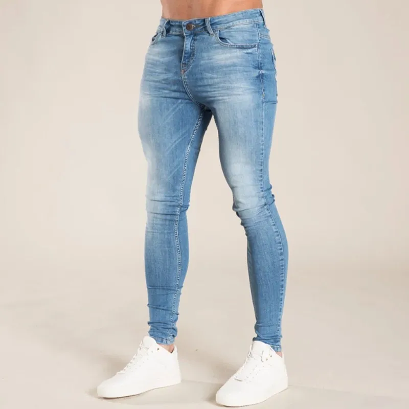 Pantalones vaqueros de tubo para hombre, Jeans clásicos rectos de Color sólido, informales, de uso diario, para oficina, fiestas, ajustados
