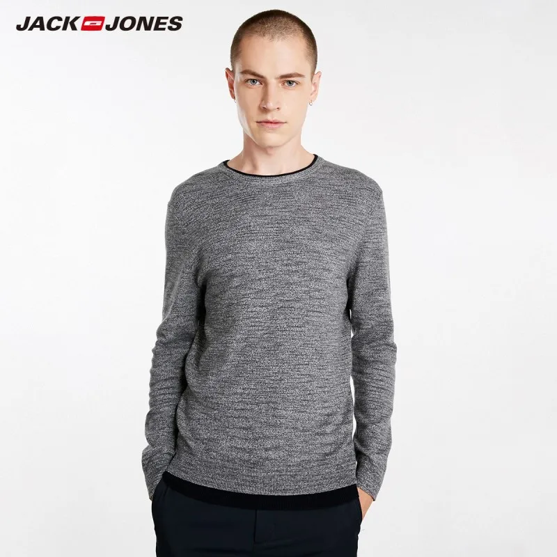 JackJones осенний мужской хлопковый свитер пуловер Топ Мужская одежда 218324511 |