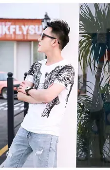 

brilliant diamond Metal design Men leopard Hip Hop T-shirt Summer Streetwear Tees Male cheetah T shirt Plus Size M TO 4XL 5XL