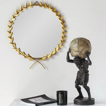 

Retro Greek Mythology Character Atlas Sculpture Resin Strong Man Character Holding A Gold Ball Statue Decor Gift Craft Ornament