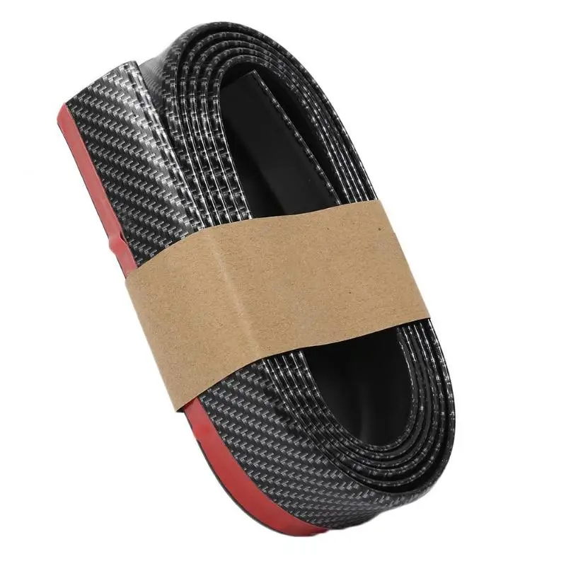 VODOOL 2.5m Carbon Fiber Rubber Car Front Bumper Lip Protector Strip Splitter Body Kits Spoiler Bumpers Door Anti-scratch Strips