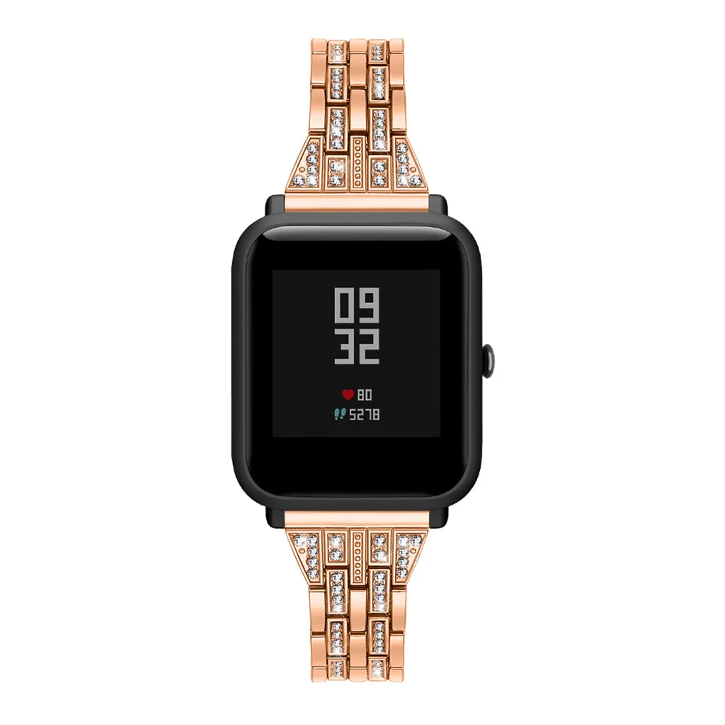 Ouhaobin классический металлический ремешок для Huami Amazfit Bip ремешок металлический Хрустальный Браслет сменный ремешок 22 мм 724#2