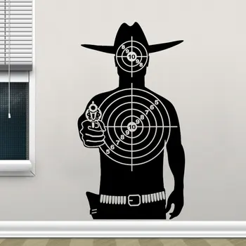 

Target Shooting Gallery Cowboy Gun Game Sport Wall Sticker Vinyl Home Decor Room Decals Removable Interior Murals Wallpaper 4079