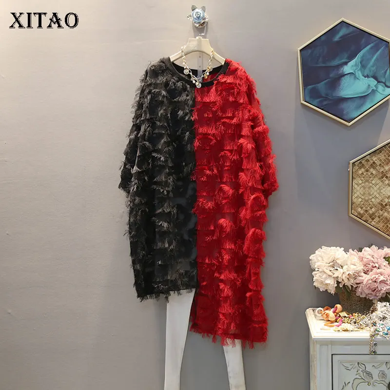 Женское асимметричное платье XITAO Модное Элегантное повседневное с кисточками