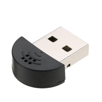 

Mini Microphone Mic Audio Adapter USB 2.0 Driver Free for Laptop Desktop PC - Skype / MSN / VOIP / Voice Recognition Software