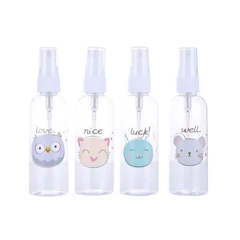 

Cartoon Spray Bottle Refillable Travel Bottles Transparent Plastic Bottle Portable Round Perfume Bottle Makeup Tools WB2475