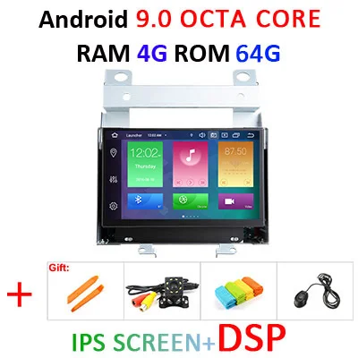 9.0 4G 64G IPS DSP Android 9,0 4G ram 64G rom Автомобильный gps для Land Rover freelander 2 2007-2012 Радио Стерео навигация аудио без DVD плеера - Цвет: 9.0 4G 64G IPS DSP