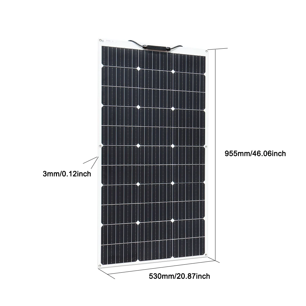 1000W Solar Panel Flexible Monocrystalline Solar Cells 1~10PCS 100 Watt PV Module 12V 24V Photovoltaic Off Grid System 200w 300w