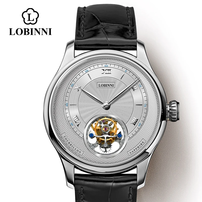 sliver-sliver-black Montre Homme, роскошные брендовые автоматические часы, сапфир, настоящий турбийон, механические мужские часы, подарок, мужские наручные часы - Цвет: sliver-sliver-black