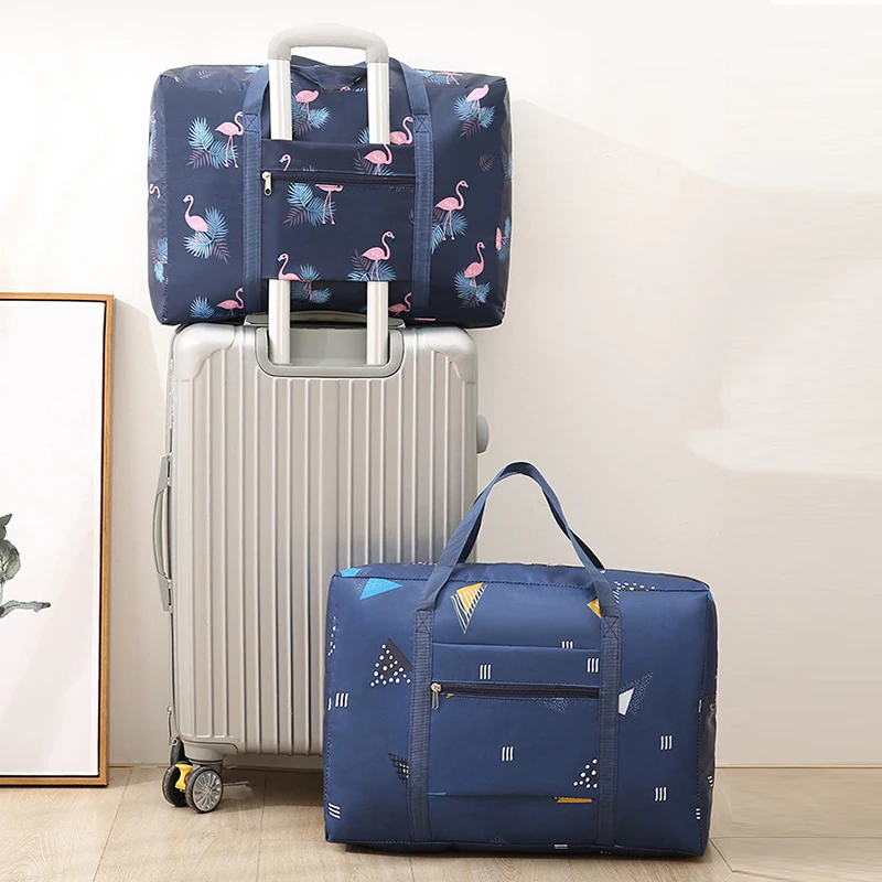 

New Flamingo Travel Bag Waterproof Nylon Animal Women Travel Handbag Folding Bag Unisex Luggage Organizer Duffel Bag