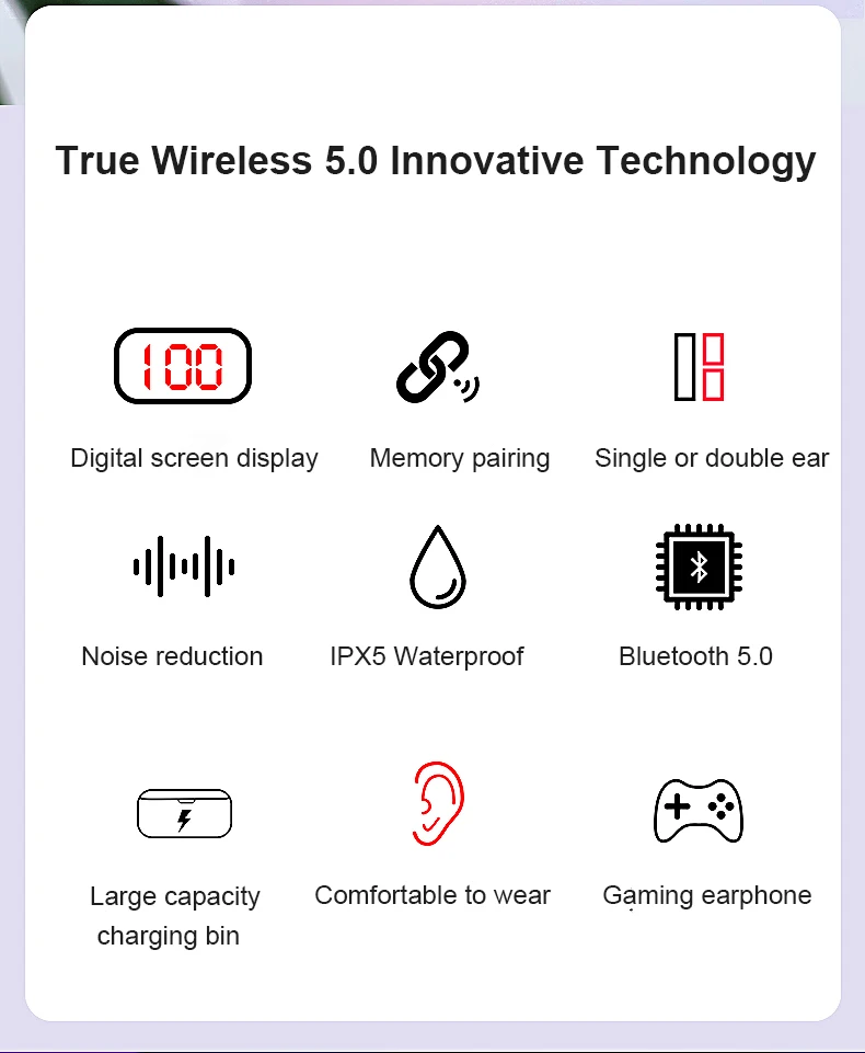 M18 настоящие беспроводные Bluetooth наушники 5,0 8D стерео беспроводные наушники TWS наушники бас мини наушники с 2600 мАч банк питания