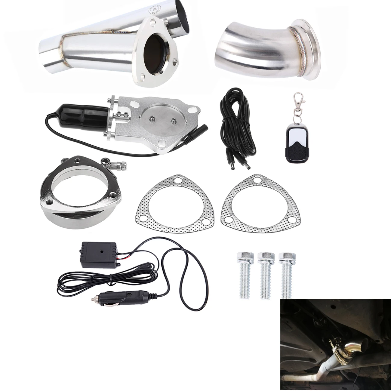 

Samger 2.5" 63mm Wireless Remote Electric Exhaust Muffler Valve Cutout Cutout Y Pipe CutOut Valve / switch Remote control
