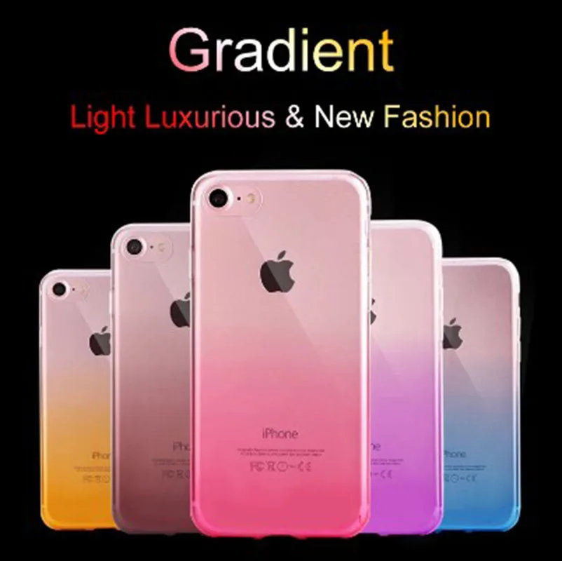 

Silicon case For iPhone 5 6 7 8 Plus S SE 5.0inch Cover Fundas Ultra Thin TPU Back Case For iPhone X XS XSmax XR Gradually Cases