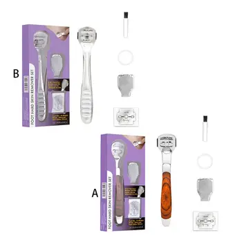 

5Pcs/Set Feet Care Callus Shaver Hard Skin Remover Foot Rasp Heel File Wooden Handle With Replaceable Blades Pedicure Tools Kit