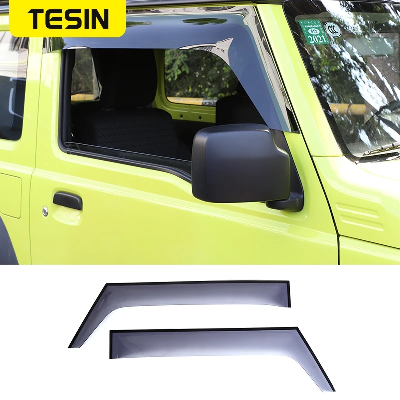 TESIN Awnings Shelters For Suzuki Jimny 2019+ Car Window Visor Sun Deflector Rain Shade Guard Accessories For Suzuki Jimny 2020
