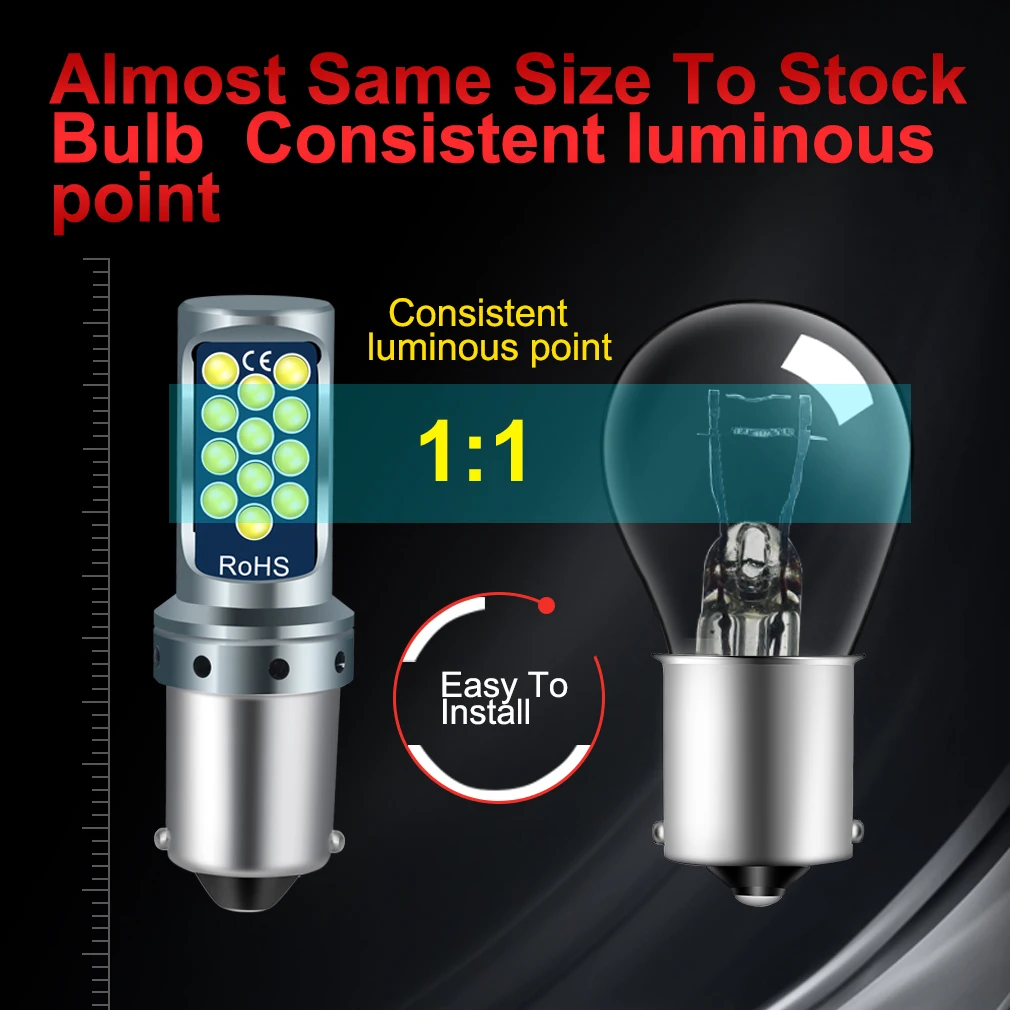 ڵ  1156 LED BA15S P21W LED BAU15S PY21W BAY15D 1157 P21/5W R5W 24SMD COB ڵ   õ , 2 