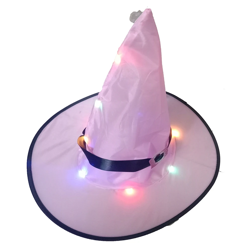 Розовый Halloween Led Witch Hat Halloween Costume Accessory Party Props Lighting Hat - Цвет: Розовый