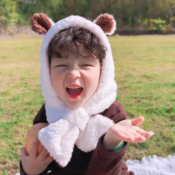 

New children's hat, winter scarf, bib, one baby hood to keep warm, ear protection