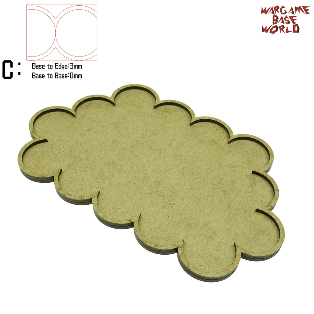 Wargame Base World-Movement Tray-20 цоколей 32 мм круглой формы MDF - Цвет: edge3basetobase0