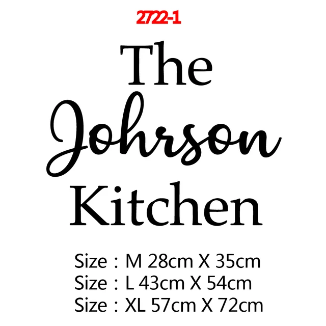 Diy Custom name Kitchen Wall Stickers Home Decoration Accessories For Kitchen Decoration Wall Decal Home Decor 2722-1