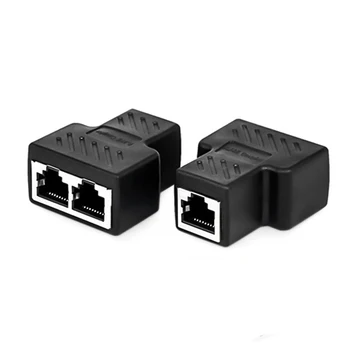 

2 Port RJ45 Splitter Adapter LAN Network Ethernet Extender Connector Plug Lot