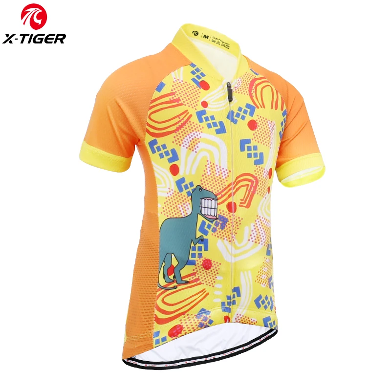 Cycling Jersey X-TIGER, унисекс, комплект из майки для велоспорта, Быстросохнущий Детский комплект для велоспорта, 3D губка, велосипедные шорты, дышащая одежда для велоспорта - Цвет: Cycling Jersey