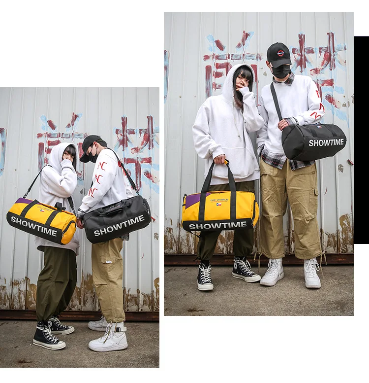 Large-Volume Wet And Dry Separation Sports Gym Bag Multi-functional Cylinder Travel Bag Single Shoulder Backpack Shoulder Portab
