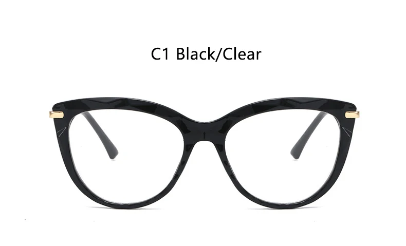 C1 Black Clear С украшением в виде кристаллов с оправой, прозрачные линзы очки Для женщин Роскошные Винтаж солнцезащитные очки "кошачий глаз" в стиле ретро очки розовая оправа для очков, Женские оправы для очков - Цвет оправы: C1 Black Clear
