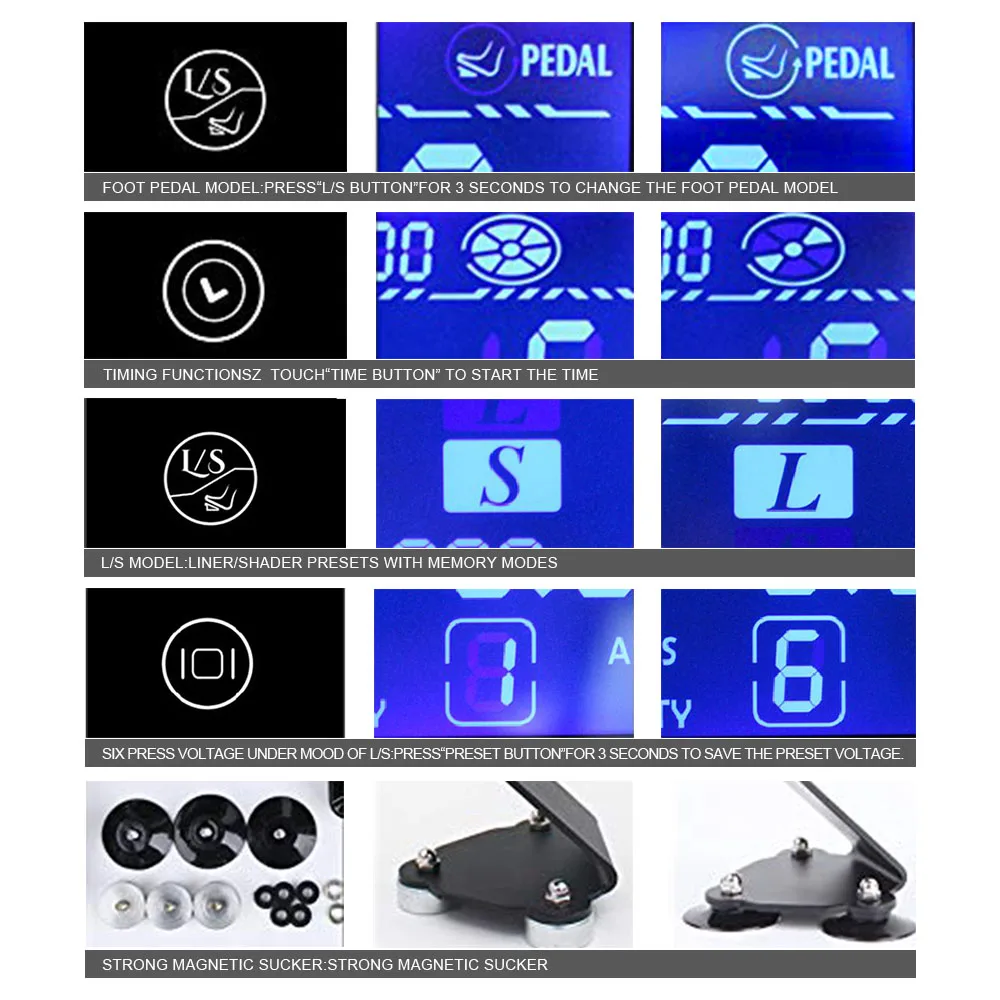 Дешево Источник питания для татуировок Tatuagem для тату машин с сенсорным экраном, источник TP 5, цифровой жк дисплей для макияжа, двойные источники пит...