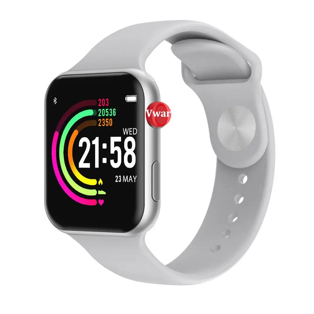 Серебристый Vwar F10 Bluetooth Смарт часы ЭКГ монитор сердечного ритма iwo 8 lite умные часы для Android Apple IOS Телефон PK iwo 8 lite10 часы - Цвет: Серебристый