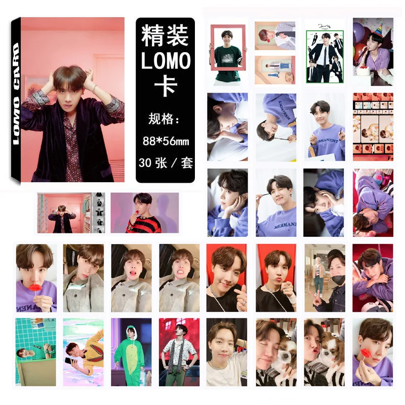 30-pgs/комплект Kpop Bangtan мальчики MAPA Альма PERSONA мальчик с LUV второй почтовые карты плакат авто-сделано Dom вентилятор - Цвет: J-HOPE
