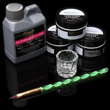 Monja 120 мл Nail Art акриловая жидкая пудра резьба расширение ручка кисточки с украшением в виде кристаллов порошок жидкости набор инструментов для маникюра