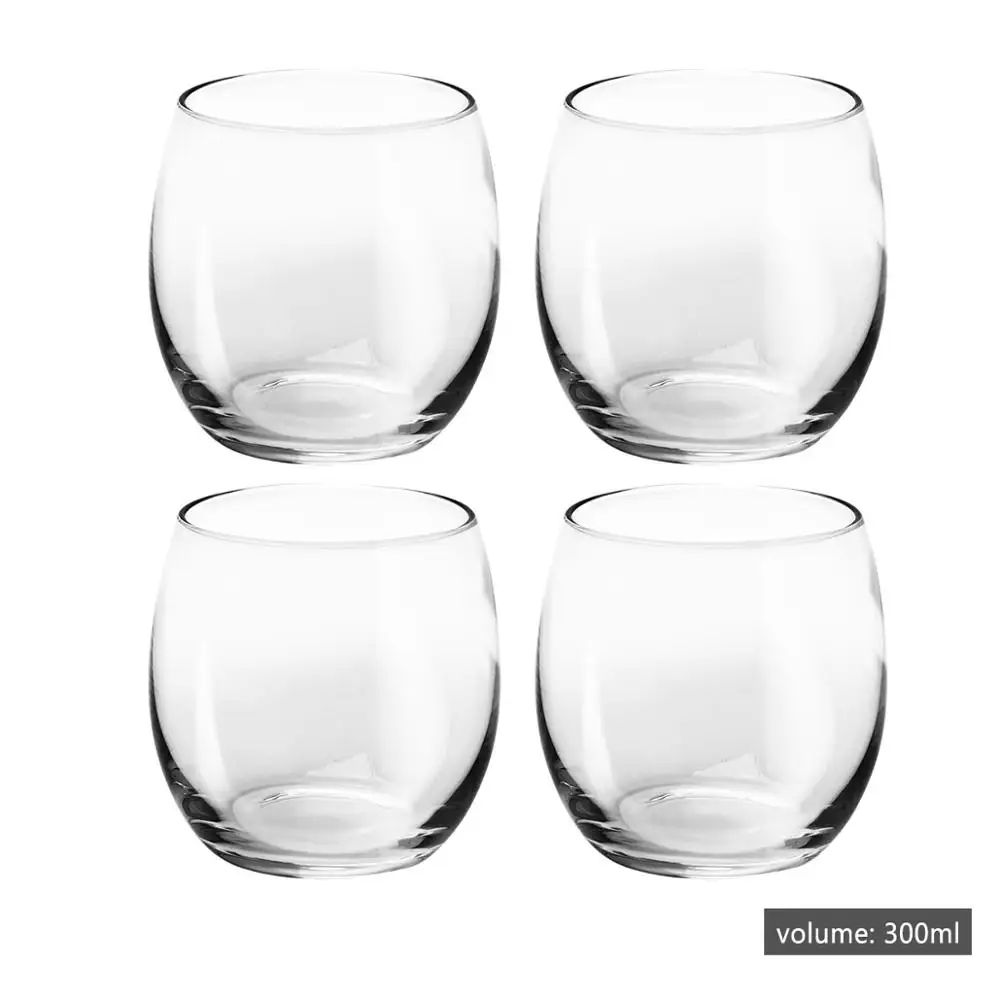 300ml 4Pcs 300 мл 4 шт./компл. стеклянная кофейная кружка вина Стекло es пива Стекло es Чай кружка виски выстрел Стекло Кубок Водка посуда друг подарок - Цвет: 300ml 4Pcs
