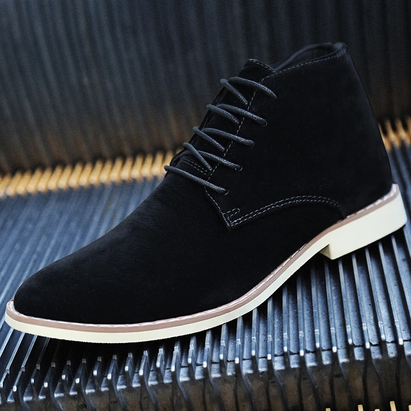 

2019 Fashion Casual Men Shoes Winter Mens Boots Comfortable Lace-Up Suede Pointed Toe Ankle Boots Men Zapatillas Hombre HX-114