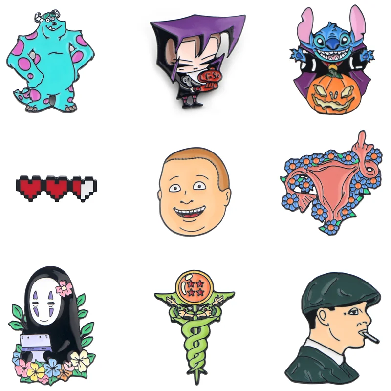 

Geekcoco Fashion Cartoon No Face Man Jewelry Metal Enamel Pins and Brooches Lapel Pin Backpack Bags Badge Gifts J45