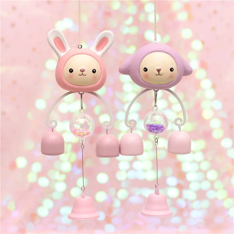 

Card Rabbit Wind Chime Hanging Decoration Bell Pendant Creative Girl'S Gift GIRL'S Hipster MORI Series Meditation Dreamy Wind Ch